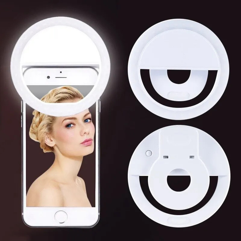 Photography Lighting Accessories - USB Rechargeable LED Selfie Ring Light