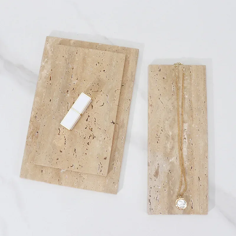 Photography Lighting Home - AhunderJiaz-Light Luxury Natural Marble Tray, Jewelry