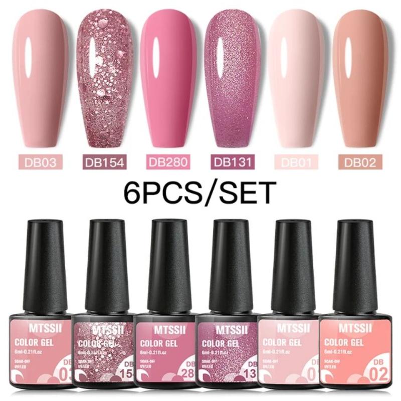 Photography Lighting Gels - Mtssii 6PCS/Set Pink Glitter Gel Nail