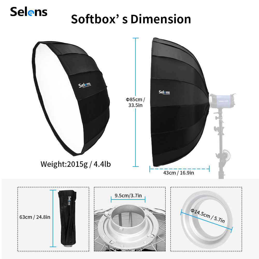 Selens 85cm Umbrella Radar Sof - Beauty Dish 55Cm recension och pris