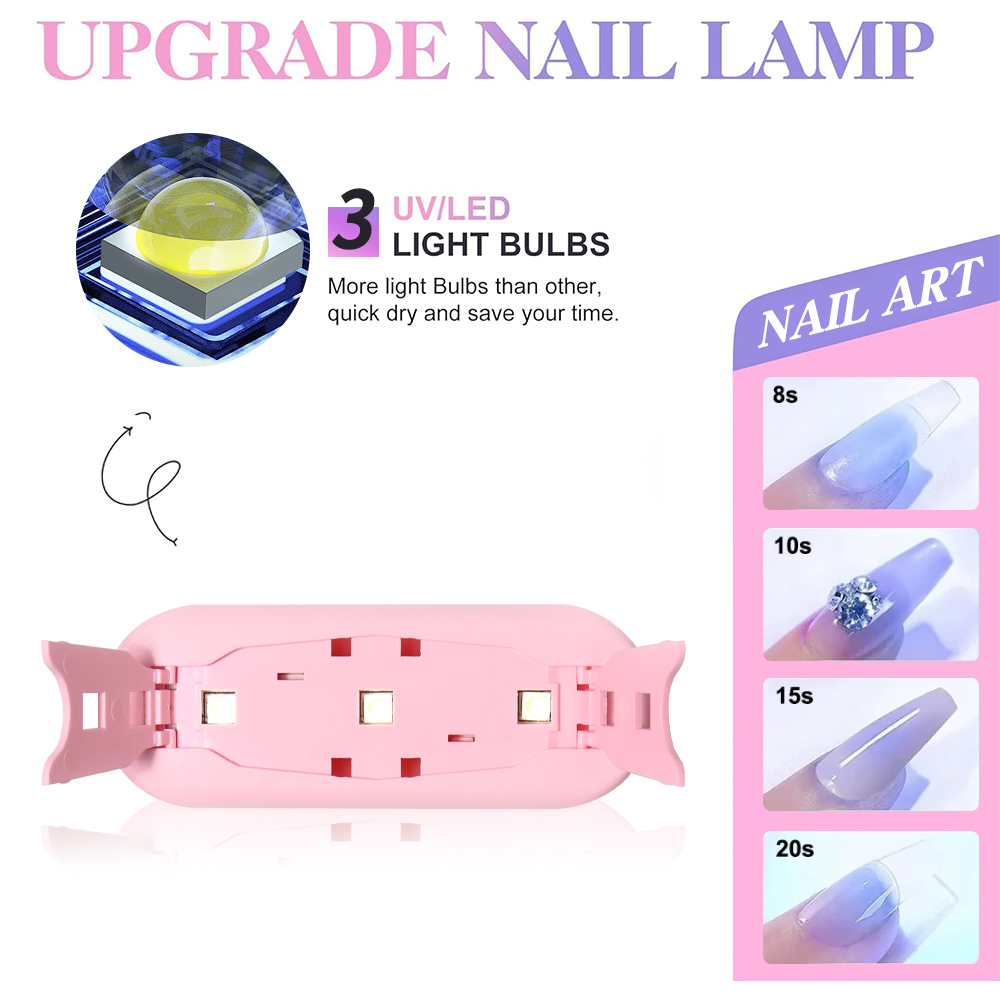 Foldable Mini UV LED Nail Lamp - Photography Lighting Gels recension och pris