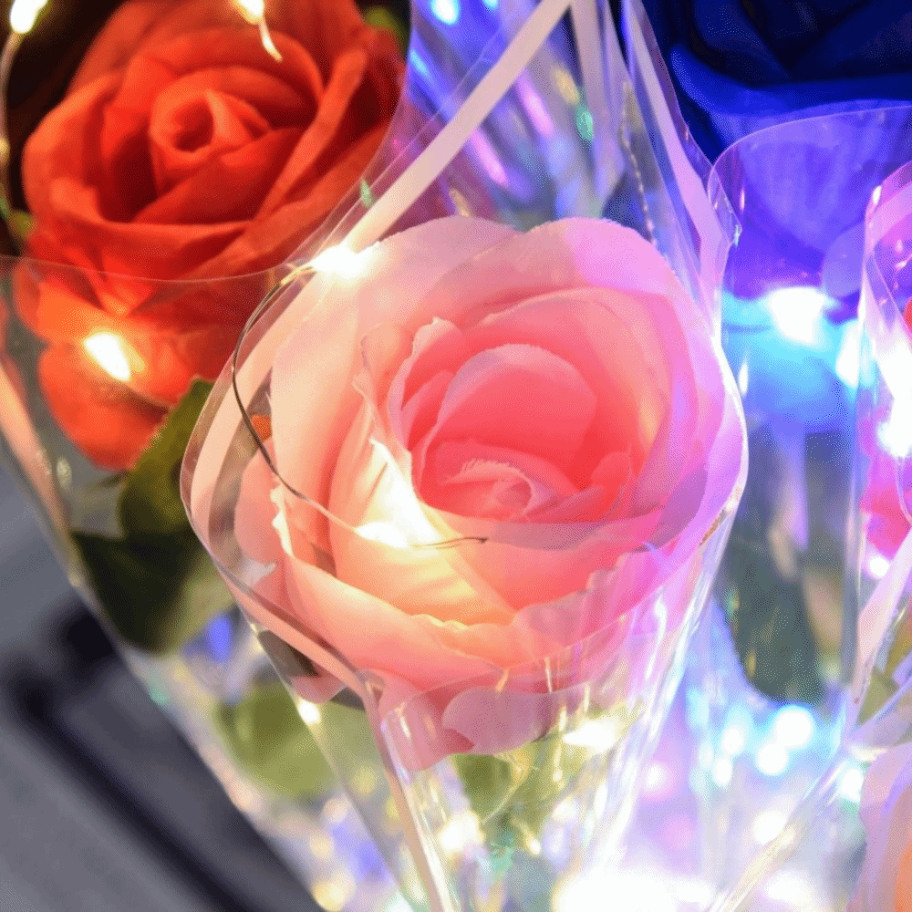 Glowing Artificial Rose Flower - Photography Lighting Home recension och pris