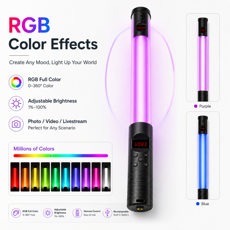 RGB Handheld Video Light Wand, - Photography Lighting Wand recension och pris
