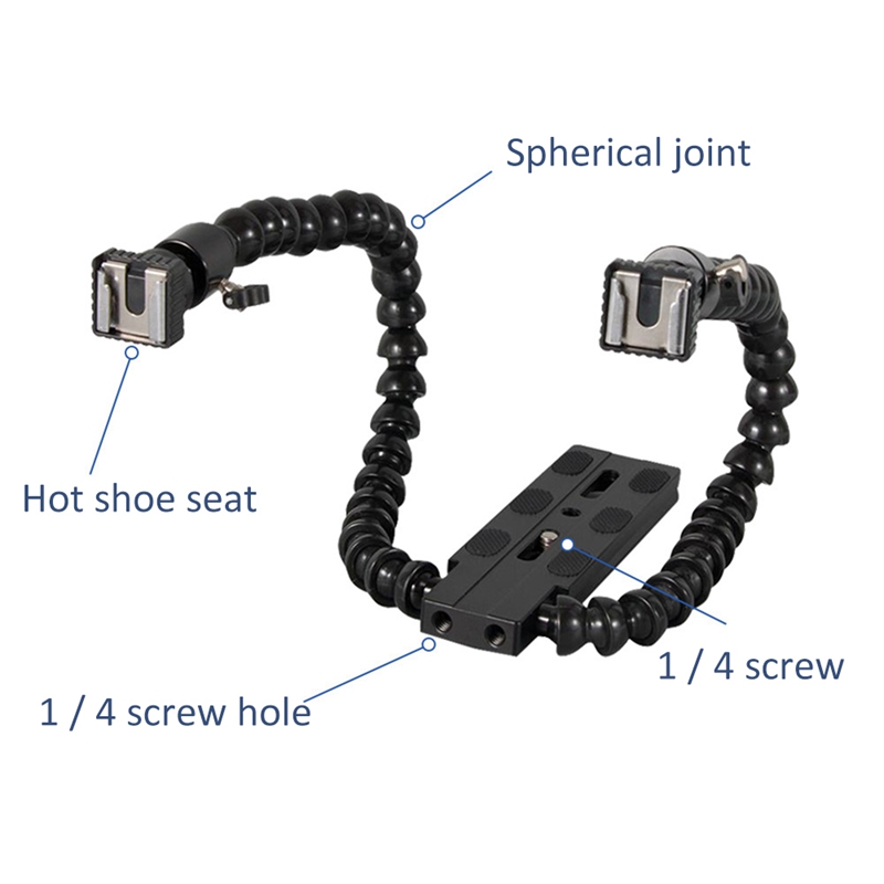 Flexible Dual Arm Hot Shoe Fla - Macro Photography Lighting Kit recension och pris