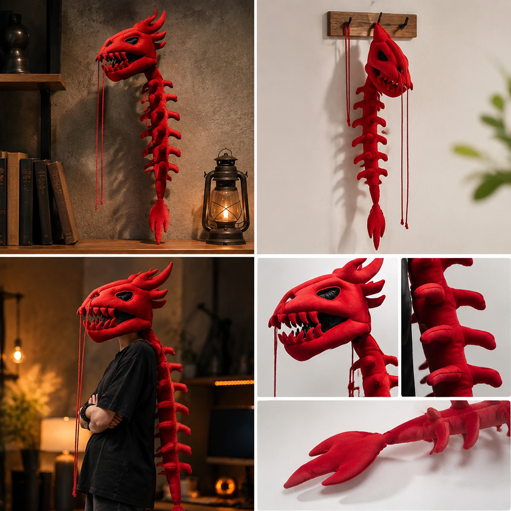 Dragon Skull Spine Plush Hood  - Photography Lighting Home recension och pris